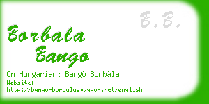 borbala bango business card
